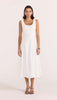 Eden Belted Midi Dress White