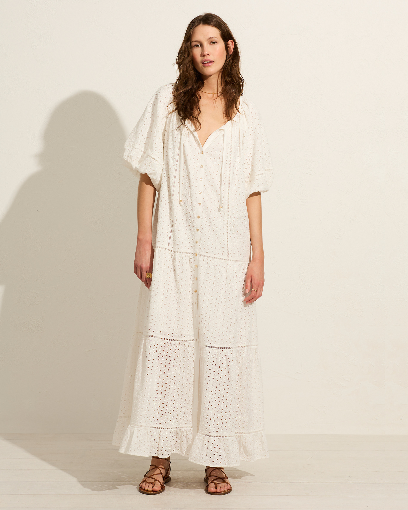 Alannah Embroidered Maxi Dress Ivory