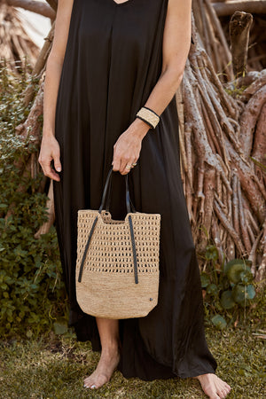 Ando Bag Natural & Black Leather