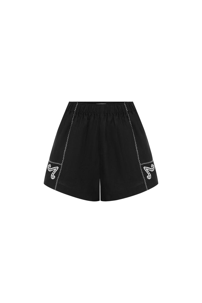 Aries Linen Short Noir