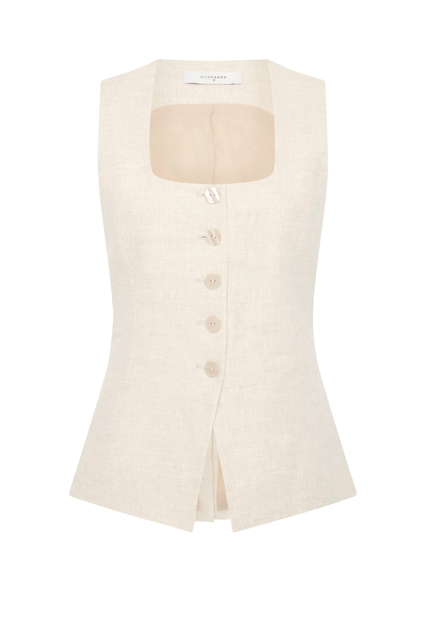 Clio Linen Vest Natural