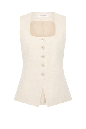 Clio Linen Vest Natural