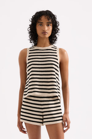 Kayda Knit Tank - Black Stripe