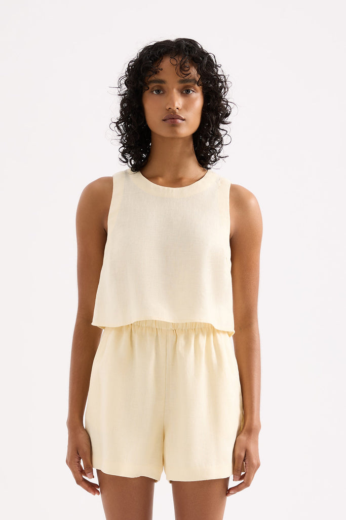 Ingrid Linen Top Eggnog