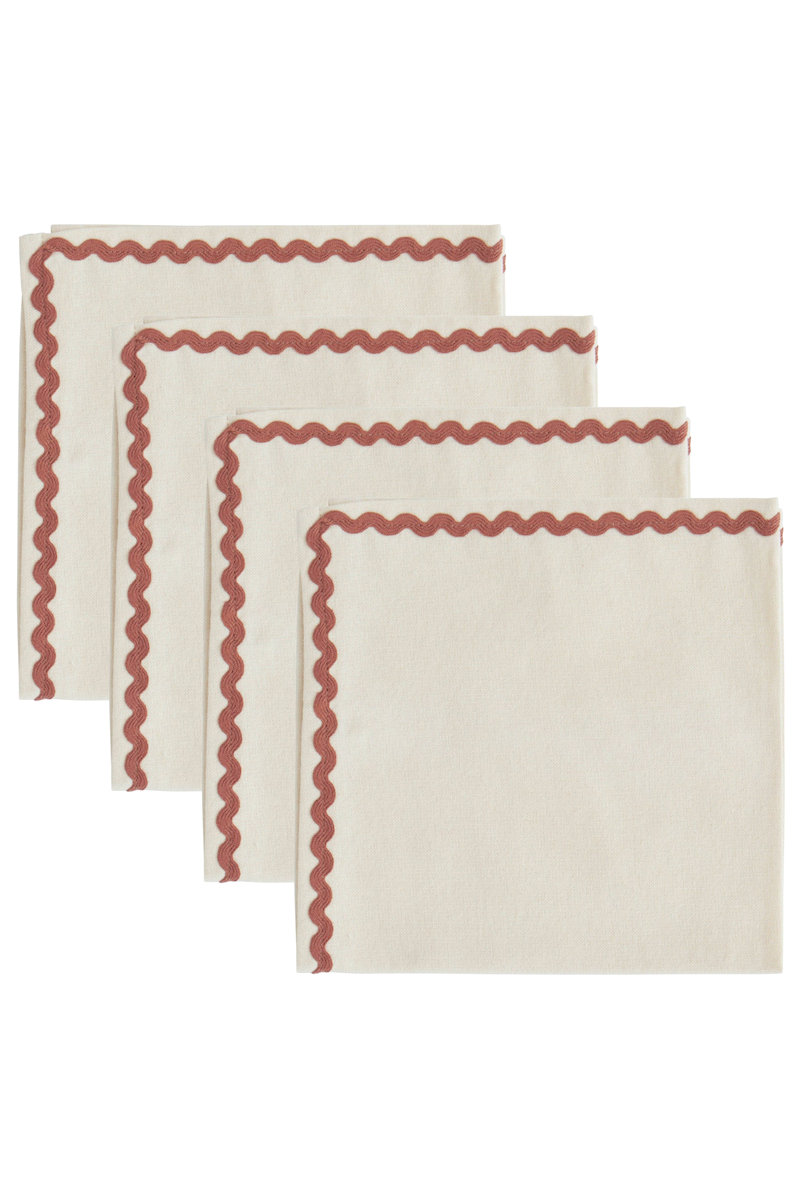 Orla Napkin Set of 4 Ivory/Rust